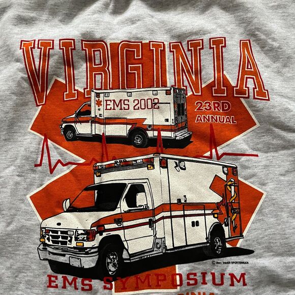 Jerzees Norfolk VA Firefighter Emergency Rescue Squad Sweatshirt Gray Size XL - Picture 8 of 9